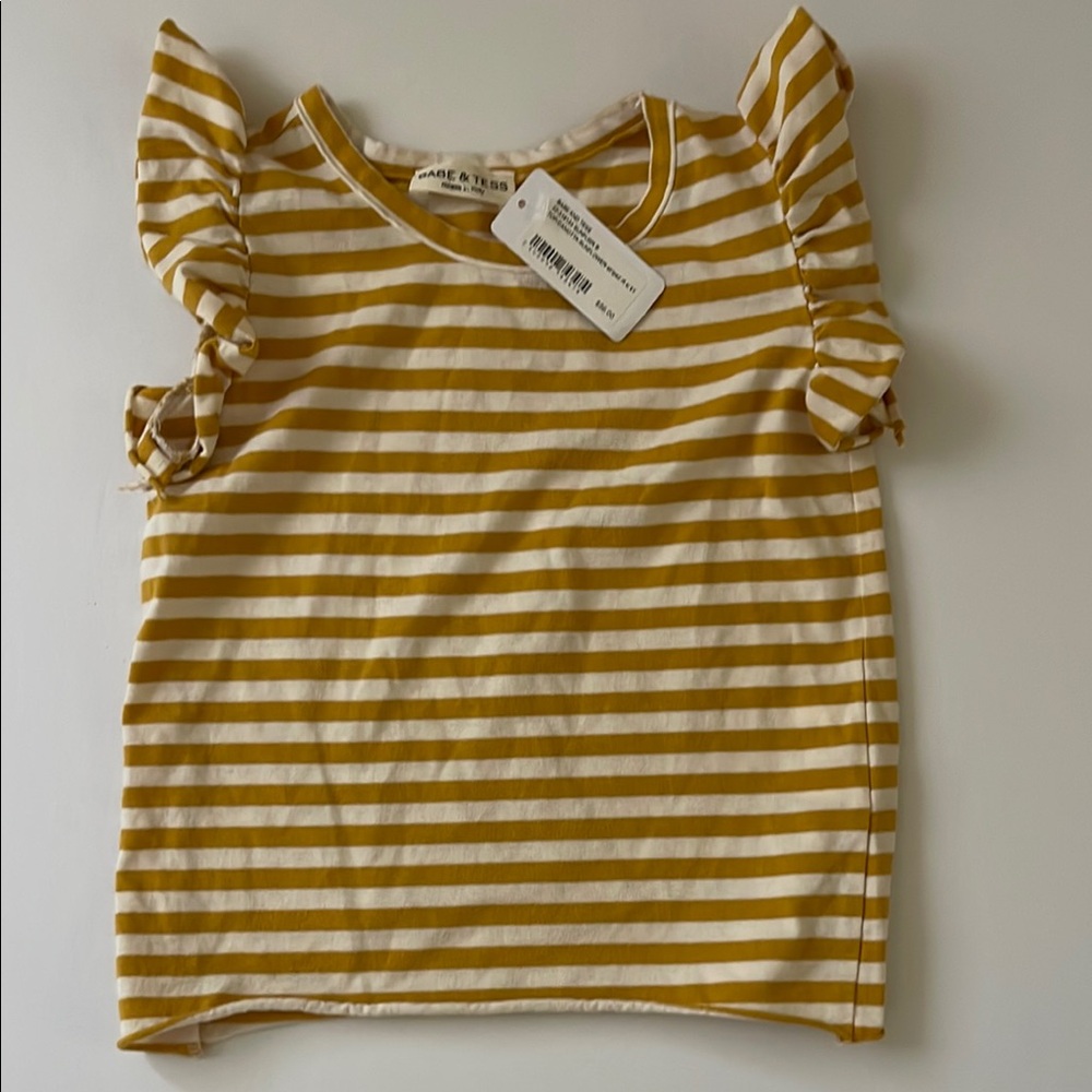 Yellow Striped Kids Top Babe and Tess